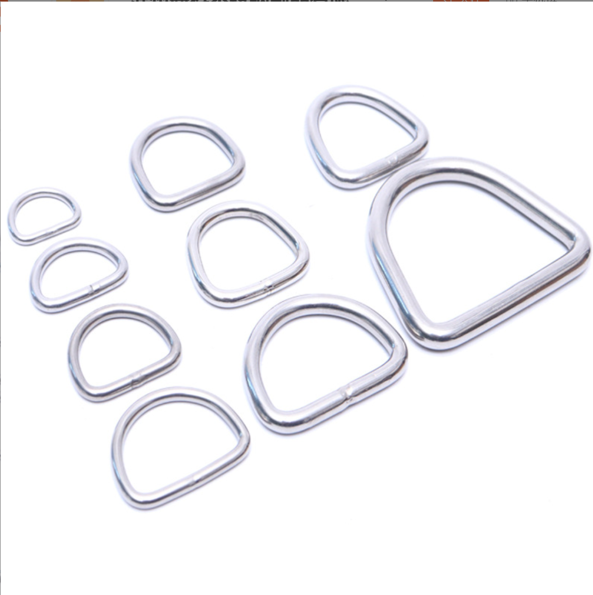 Stainless steel D buckle